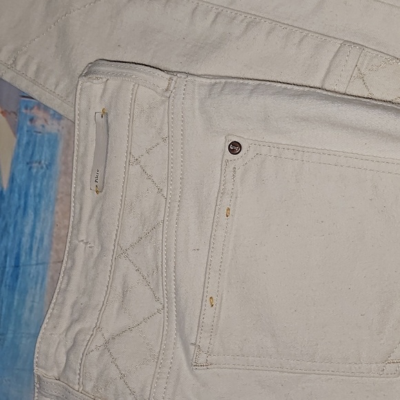 Pilcro and the Letterpress Cream Zippered Ankle Skinny Jeans Size 28 - Picture 10 of 10